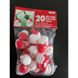 Vintage 20 Mini Santa Head Light Covers